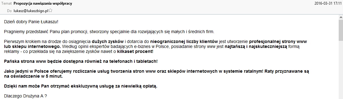 LISTA SPAMERÓW, którzy piszą bez pytania i nie pozwalają się wypisać – DOMENY + FIRMY. Zobacz: