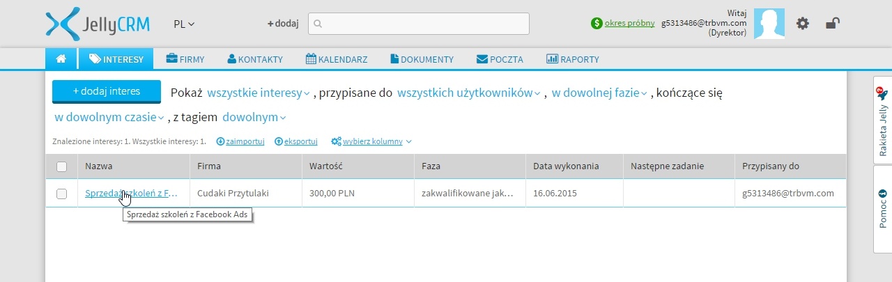 Jaki CRM do małej firmy? A MOŻE… JellyCRM