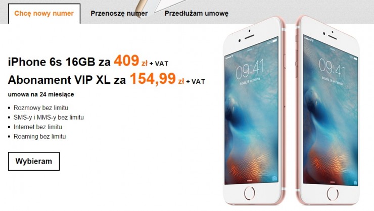 iPhone 6s w Orange. Oferta dla firm już od 67 zł netto za telefon + 99,99 zł abonamentu