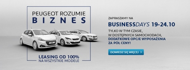 Peugeot Rozumie Biznes / Peugeot Business Days 19-24.10. Szczegóły akcji